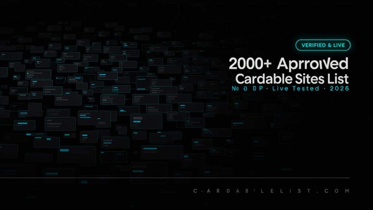 200+ Approved Cardable Sites List No OTP 2026: Live Tested 200 plus approved cardable sites list no OTP 2026 live tested for USA UK Canada EU Asia