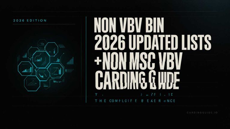 Non VBV Bin 2026 updated lists and non MSC VBV carding guide showing BINs from USA UK Canada Australia