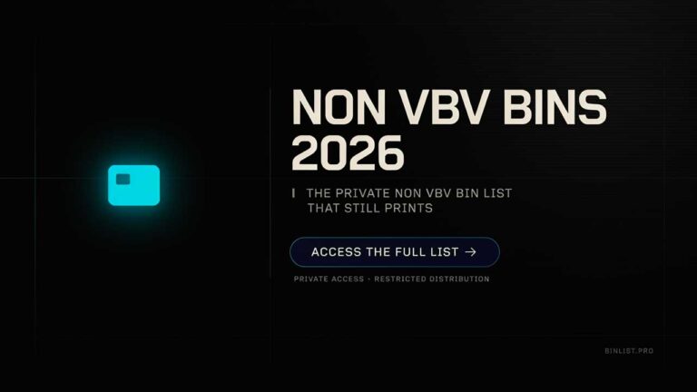 Non VBV Bins 2026 – The Private Non VBV BIN List That Still Prints Private non VBV BIN lists 2026 that still prints showing live tested BINs for USA UK Canada Australia